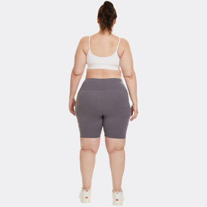 Ensemble de shorts de motard décontractés avec logo personnalisé pour femmes taille haute taille élastique respirant coupe ajustée imperméable couleur unie teint chaud - Product Image 2