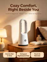 Kipas Meja Yeyun Cozy Cool & Hot: Hangat di Musim Dingin, Sejuk di Musim Panas, Sangat Senyap, Timer 0-8 Jam, Sempurna untuk Meja Samping Tempat Tidur