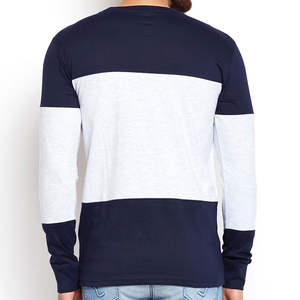 T-shirt décontracté à manches longues pour homme, en polyester/coton de qualité supérieure, col rond, motif uni, manches longues, jersey vierge, design haut de gamme - Product Image 3