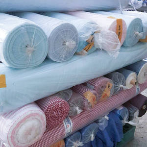 Telas de Algodón 100% Tejidas en Corea, Suaves y Transpirables, Estampado Sólido, Material de Costura para Camisas - Product Image 1