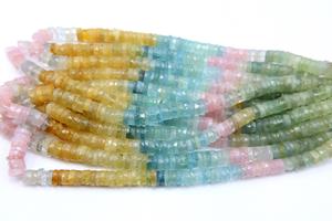 Cuentas naturales con forma de botón facetado de Aguamarina múltiple, tamaño de fabricación de joyas de 16 pulgadas, proveedor de fábrica de calidad rara - Product Image 3