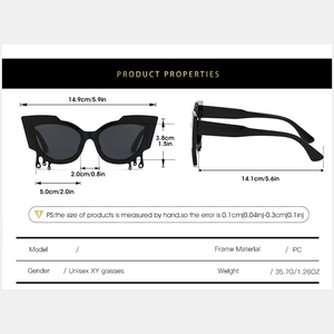 Gafas de Sol Cat Eye Rojas con Diamantes de Imitación, Diseño de Lágrima, Alta Calidad, Novedad 2024, Gran Venta - Product Image 6