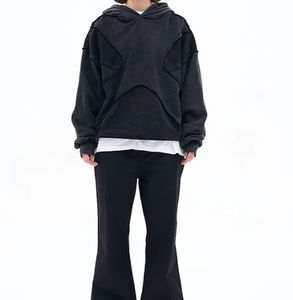 เสื้อฮู้ดสำหรับผู้ชายผ้าฝ้าย100% หนาทรงหลวมขนาดใหญ่พิเศษออกแบบได้ตามต้องการพิมพ์โลโก้ได้ตามต้องการ - Product Image 3