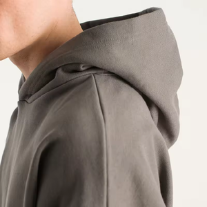 Oversized Pullover Custom Cropped Hoodies No <b>String</b> Thick Cotton Blank Cropped Raw Hem Hoodies - Product Image 3