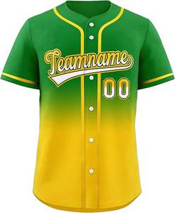 Maillot de baseball dégradé personnalisé chemises boutonnées Hip Hop avec nom et numéro personnalisés cousus pour hommes femmes jeunes - Product Image 1