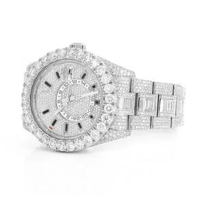 Stylish Iced Out Moissanite Diamond Stainless Steel Square Quartz Watch Luxury Hip Hop Fashion <b>Jewelry</b> for Party - Product Image 2
