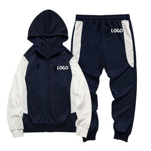 2025 nueva ropa deportiva para gimnasio, chándal de Fitness de dos piezas sólido ecológico con cuello con capucha, deportes de invierno al por mayor - Product Image 1