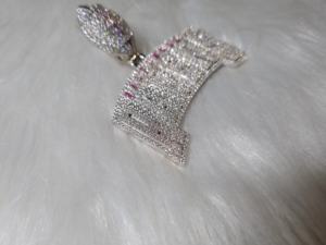 Colgante de nombre de Hip Hop de moda, Diamante cultivado en laboratorio personalizado, colgante de Diseño de Moda de Plata de Ley 925 helado para Unisex - Product Image 2