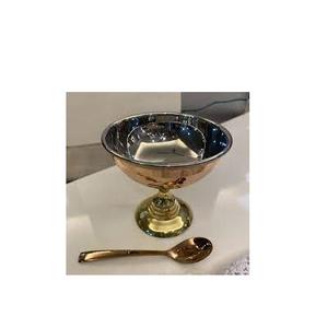 Bol à crème glacée en cuivre Cocktails tasse bol en verre avec support pour Desserts au meilleur échantillon d'emballage - Product Image 2