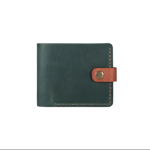 Stylish Genuine Leather <b>Wallet</b> with Button Closure and Cotton Lining for <b>Secure</b> Storage - Product Image 1