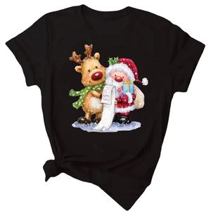 Holiday Design OEM <b>Women</b> Loose baggy Crop Size design for ODM Customizable maximum comfort <b>Christmas</b> <b>T</b> <b>Shirt</b> - Product Image 1