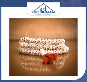 ลูกประคำสวดมนต์แบบชาวพุทธธรรมชาติมีลายดอกทิวลิป rudraksh แกะสลักเป็นมิตรกับสิ่งแวดล้อม Jaap Mala - Product Image 6