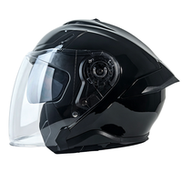 Casques de moto unisexes 3/4 en ABS personnalisé, doublure en coton, homologués DOT, casque de moto à face ouverte avec double visière