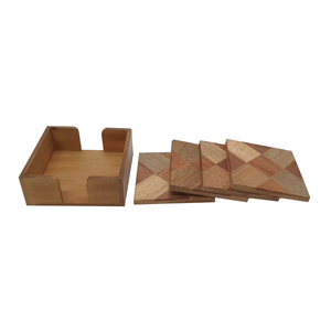 Top Selling Modern Walnut Coasters Set Square Shape Stone Wooden Drink Mats for Coffee Table Multiple Pieces Hot Selling Coaster - Product Image 6