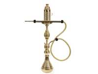 Chichas Mini Royalty Égyptiennes de Luxe Farida en Laiton Laqué Fait Main, Édition Limitée, Type Incurvé Doré, Ensemble Shisha pour Café