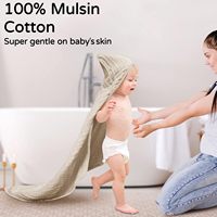 Prix d'usine, couverture en coton mousseline ultra douce pour nouveau-né, ensemble de serviettes à capuche pour bébé avec capuche