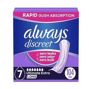 Meilleur prix pour les protège-slips discrets pour adultes, protège-slips pour femmes en coton respirant sans ailes, absorption supplémentaire, longueur longue, 104 pièces - Product Image 1