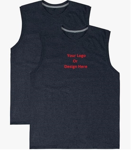 Camiseta sin mangas personalizada de algodón 100 para hombre, blanca, negra y gris, precio al por mayor, camiseta sin mangas transpirable de secado rápido de Bangladesh - Product Image 1