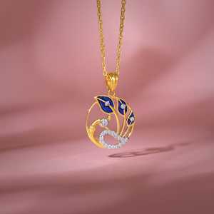 จี้เพชร pfau สีทองที่สวยงามเครื่องประดับผู้หญิงหรูหรามีรายละเอียดที่สวยงาม - Product Image 4