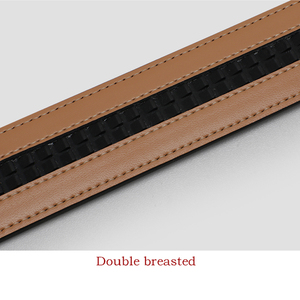 เข็มขัดหนังวัวสีดำสำหรับผู้หญิงและผู้ชายสายคาดเอวแนวธุรกิจแบบนุ่มดีไซน์ตามสั่ง - Product Image 3
