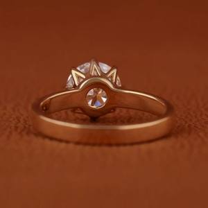 Bague en argent 925 avec diamant moissanite ovale créé en laboratoire personnalisé IGI, bague de fiançailles et de mariage, bijoux fins - Product Image 2