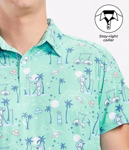 Camiseta personalizada de Golf para Polo para hombre Dry-Fit 100% poliéster tejido sublimación en blanco Camiseta de algodón para Polo - Product Image 3