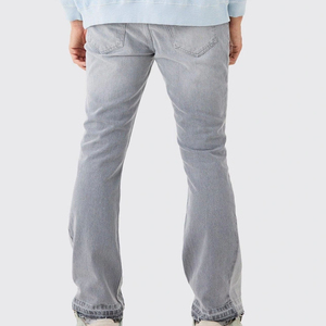 OEM Custom Logo Loose Fit Denim Pants <b>Men's</b> <b>Jeans</b> Pants Blank Faded Vintage Acid Washed Denim Baggy <b>Wide</b> <b>Leg</b> <b>Jeans</b> Pants <b>for</b> <b>Men</b> - Product Image 2