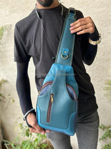 New Western Stylish Multi Recycled Leather Stubby Color Unisex Crossbody Chest <b>Bag</b> <b>Rainbow</b> Colored Zipper Crossbody Front <b>Bags</b> - Product Image 2