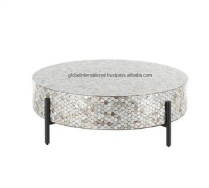 Elegante mesa de centro de nácar para decoración del hogar de lujo muebles de sala de estar mesa de centro MOP - Product Image 1