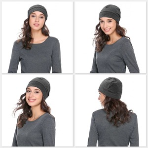 Otoño Invierno Unisex Gorro sólido 100% Gorro de punto de lana Suave cálido con impresión digital para hombres y mujeres en la playa - Product Image 3