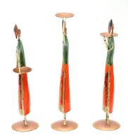 Ensemble de 3 figurines en métal Tagari indiennes faites à la main, écologiques, pour la décoration de la maison, décoration traditionnelle, présentoir pour le salon