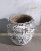 Pot en céramique Kaoli Atlantis AN443H35PUA, couleur argile antique violette, finition galvanisée, élégant et moderne, pour plantation de plantes de jardin, mini