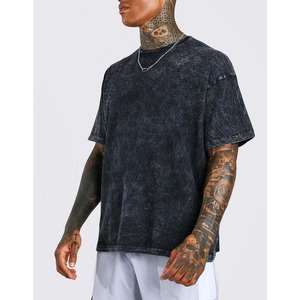 Camisetas de algodón 100% de alta calidad para hombre, fabricante de Pakistán, servicio OEM, diseño de manga corta con cuello redondo lavado con ácido - Product Image 6