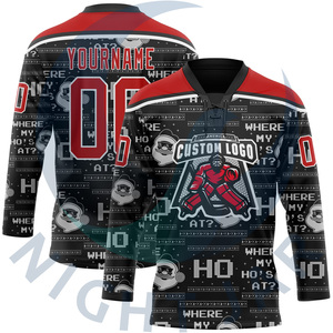 Jersey de Hockey sobre Hielo Sublimado Personalizado Unisex, Uniforme de Equipo OEM, Ropa Deportiva Ligera, Transpirable y de Secado Rápido, Venta al Por Mayor - Product Image 1