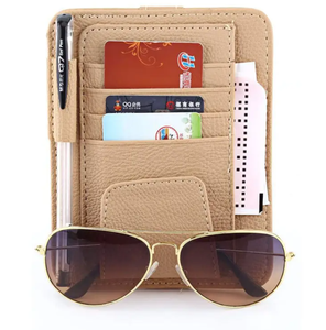 ที่ใส่บัตรของผู้ชายกระเป๋าสตางค์หนังแท้ขนาดเล็กเพรียวบางแบบอัจฉริยะพร้อมที่ใส่แว่นกันแดดแบบเปิดปิดที่มีความยาวสั้น - Product Image 1