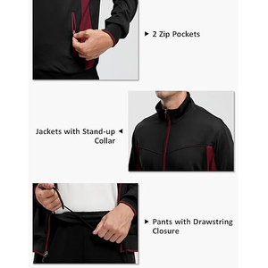 Chándales de algodón 100% de Pakistán, chándal para correr de 2 piezas para hombre, chándal Atlético informal con cremallera completa y bolsillos laterales 2025 - Product Image 3