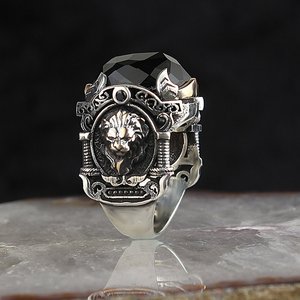 Handmade Luxury 925 Sterling <b>Silver</b> <b>Rings</b> for <b>Men</b> with Zircon Stone Trendy Turkish Jewelry for Women Made in Turkey - Product Image 3