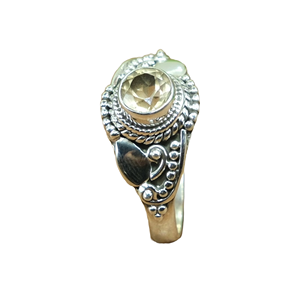 Bague en citrine, bague en argent sterling 925, bague en pierre jaune, bague en pierre précieuse, design fait à la main, bague de fiançailles, cadeau de Noël - Product Image 1