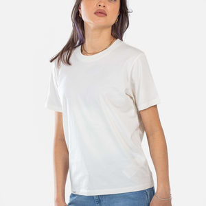 Camiseta de Mujer de Cuello Redondo, Corte Ajustado, 100% Algodón, con Logotipo de Impresión Personalizada, Tela de Alta Calidad, Servicio de Fabricación OEM - Product Image 5