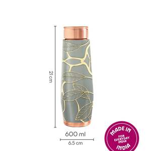 Botella de Cobre Ayurvédica con Estampado de Mandala, Botella de Agua de Cobre Puro de 1 Litro con Diseño de Mandala, Botella de Cobre de Diseño con Arte Meena - Product Image 6