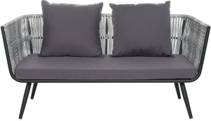 Ragusa Garden conjunto de sofá con mesa de marco de aluminio con cuerda tejida para interior y exterior - Product Image 2