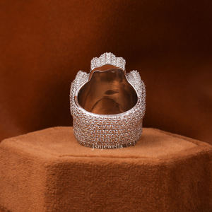 Anillo de diamantes de estilo Hip Hop de corte redondo para hombre en oro sólido de 14kt, anillo de diamantes de moissanita con nuevo estilo Hip Hop de moda personalizado - Product Image 5