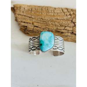 LeRoy James Royston Fashion <b>Cuff</b> <b>Bracelet</b> Turquoise & Sterling <b>Silver</b> Elegant & Stylish Accessory - Product Image 1