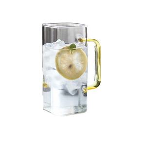 كوب قهوة زجاجي مربع عالي الشكل من البورسليكات لحليب العصير كوب زجاجي بمقبض - Product Image 5