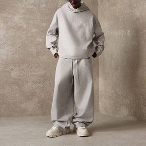 Conjunto de Sudadera con Capucha y Pantalones Deportivos de Invierno, de Algodón Grueso de 400 g/m², con Logotipo Personalizado, Corte Holgado, Transpirable y Cómodo - Product Image 2