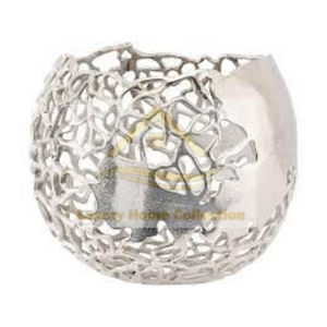 Cuenco Decorativo de Metal de Estilo Único, Cuenco de Aluminio Fundido en Color Plateado, Bien Pulido, para Servir Fruta y Exhibir Utensilios de Cocina - Product Image 1