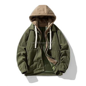 Manteau à capuche matelassé décontracté pour hommes, deux pièces, lettre imprimée, manteau à fermeture éclair avec logo avant, hiver, respirant pour garçons, vente en gros - Product Image 2