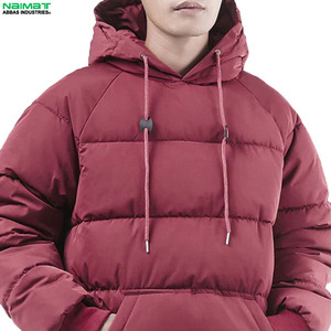 Chaqueta acolchada de nailon ligera de alta calidad para hombre, abrigo de invierno con logotipo personalizado con cuello levantado y diseño de patrón de letras con capucha - Product Image 5