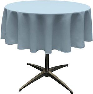 Nappe ronde en popeline de polyester imperméable, résistante aux taches et aux plis, tissu de couverture de table pour banquet et salle à manger - Product Image 2