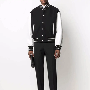 เสื้อแจ็คเก็ตวาร์ซิตี้ผ้าแคนวาสปักลายตามสั่ง คอตั้ง สำหรับเด็กและผู้ชาย ขายส่ง เสื้อแจ็คเก็ตเปล่า ปักโลโก้ตามสั่ง สไตล์วินเทจ - Product Image 1